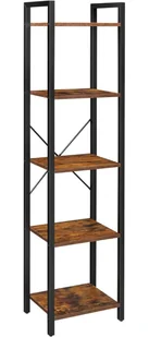 Wąski loftowy regał z 5 półkami rustykalny brąz W0-G01 - Półki do salonu Wąski loftowy regał z 5 półkami rustykalny brąz W0-G01 - Półki do salonu - miniaturka - grafika 1