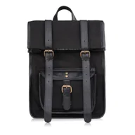 Plecaki - PLECACZEK DAMSKI RETRO VINTAGE MIEJSKI BAWEŁNIANY CANVAS SKÓRA SYNTETYCZNA PAOLO PERUZZI E-33-BL - miniaturka - grafika 1