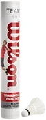 Badminton - Wilson Piłka do badmintona, Team 60 Shuttlecocks, puszka 12 szt, 77 grains, biała, pióro/korek naturalny, WRT60240077 - miniaturka - grafika 1