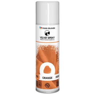 Food Colours spray velvet zamsz pomarańczowy 250 ml - Dodatki do ciast w proszku - miniaturka - grafika 1