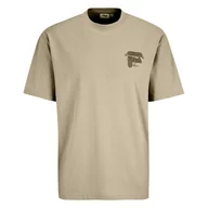 Koszulki męskie - Męska Koszulka z krótkim rękawem FILA BROVO OVERSIZED FAM0331-70015 – Beżowy - miniaturka - grafika 1