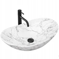 Umywalki - Rea Umywalka nablatowa Rea Royal Statuario Marble Matt - miniaturka - grafika 1