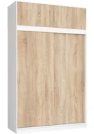 Szafy - Szafa przesuwna z nadstawką biały + dąb sonoma A5-T04 - miniaturka - grafika 1
