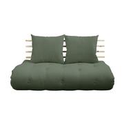 Sofy i kanapy - Sofa rozkładana z zielonym obiciem Karup Design Shin Sano Natural/Olive Green - miniaturka - grafika 1