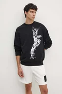 Bluzy męskie - Armani Exchange bluza bawełniana męska kolor czarny wzorzysta XM000042 AF10858 - miniaturka - grafika 1