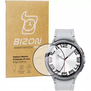 Szkło hybrydowe Bizon Glass Watch Edge Hybrid dla Galaxy Watch 6 Classic 47 mm, czarne - Akcesoria do smartwatchy - miniaturka - grafika 1