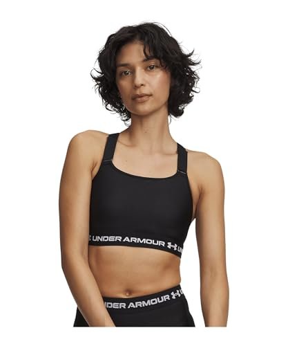 Under Armour HeatGear High - Biustonosze - Topy - Ultimate Czarny/Biały - Rozmiar: XL