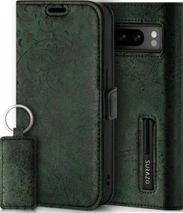 Etui na telefon komórkowy SURAZO do Google Pixel 8 Pro - skórzany pokrowiec z klapką i ochroną RFID, zielony - Etui i futerały do telefonów - miniaturka - grafika 1