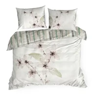 Pościel - Pościel satynowa 220x200 Bianca biała miętowa pudrowa kwiaty Premium 25 - miniaturka - grafika 1