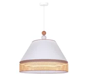 Lampy sufitowe - Duolla - Żyrandol na lince AVIGNON 1xE27/15W/230V śr. 50 cm biały/rattan - miniaturka - grafika 1