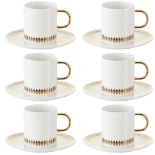 Komplet 6 filiżanek do kawy i herbaty porcelanowych 170 ml GAJA - Filiżanki - miniaturka - grafika 1