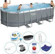 Baseny ogrodowe - Basen Combi Deal - Bestway Power Steel Oval 548x274x122 cm - miniaturka - grafika 1