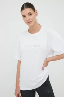 Koszulki i topy damskie - Calvin Klein Performance t-shirt treningowy kolor biały - grafika 1