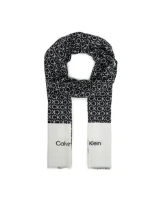 Calvin Klein Szal Aop Minimal Logo LV04F8053G Czarny - Apaszki i szaliki damskie - miniaturka - grafika 1