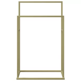 Wolnostojący wieszak na ręczniki, złoty, 48x24x78,5 cm, żelazny Lumarko! - Wieszaki łazienkowe - miniaturka - grafika 4