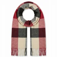 Apaszki i szaliki damskie - Szalik Damski kaszmirowy w kratkę czerwony czarny kolorowy szal prezent - miniaturka - grafika 1