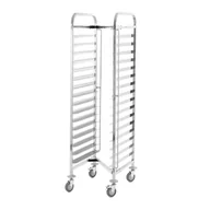 Wózki na żywność - Wózek kompaktowy na 16 blach piekarniczych 600x400 mm transportowy typu Z ze stali nierdzewnej 470x620x1700 mm TECHNICA, Silver Line - miniaturka - grafika 1