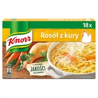 Buliony i przyprawy w kostkach - Knorr Rosół z kury 18 x 10 g - miniaturka - grafika 1