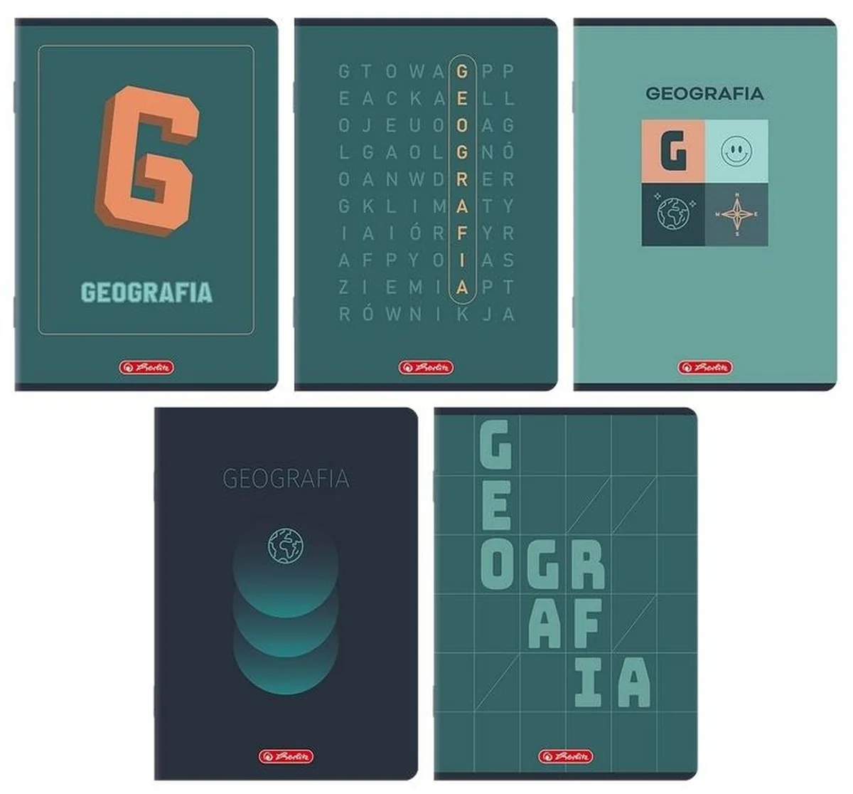 Zeszyt A5 60 kartek kratka z marginesem Geografia HERLITZ 10 sztuk
