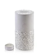 Świeczniki - ŚWIECA LAMPION WALEC 120X240 DIAMENT BIAŁY PORCELANA - miniaturka - grafika 1