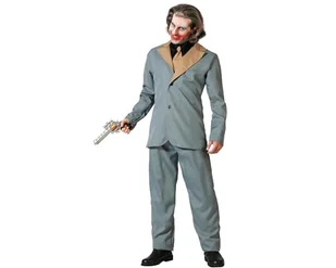 Atosa kostium klauna halloween szary z krawatem dla dorosłych mężczyzn XXL - Krawaty i muchy męskie - miniaturka - grafika 1
