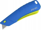 Nożyczki - Dedra Nóż bezpieczny PHC Rebel, z chowanym ostrzem, niebieski - miniaturka - grafika 1