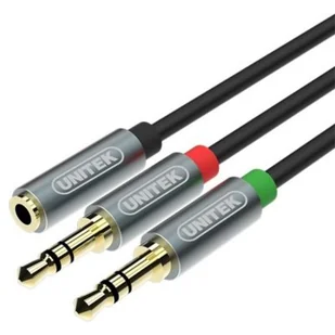 Unitek miniJack 3,5mm F 2x 3,5mm M Y-C957ABK - Kable - miniaturka - grafika 1