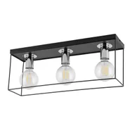 Lampy sufitowe - Podłużny plafon do holu Vox 40700 Sigma metalowy czarny srebrny - miniaturka - grafika 1