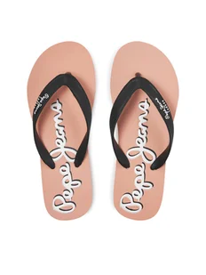 Pepe Jeans Japonki Bay Beach Brand W PLS70157 Czarny - Klapki i japonki damskie - miniaturka - grafika 1