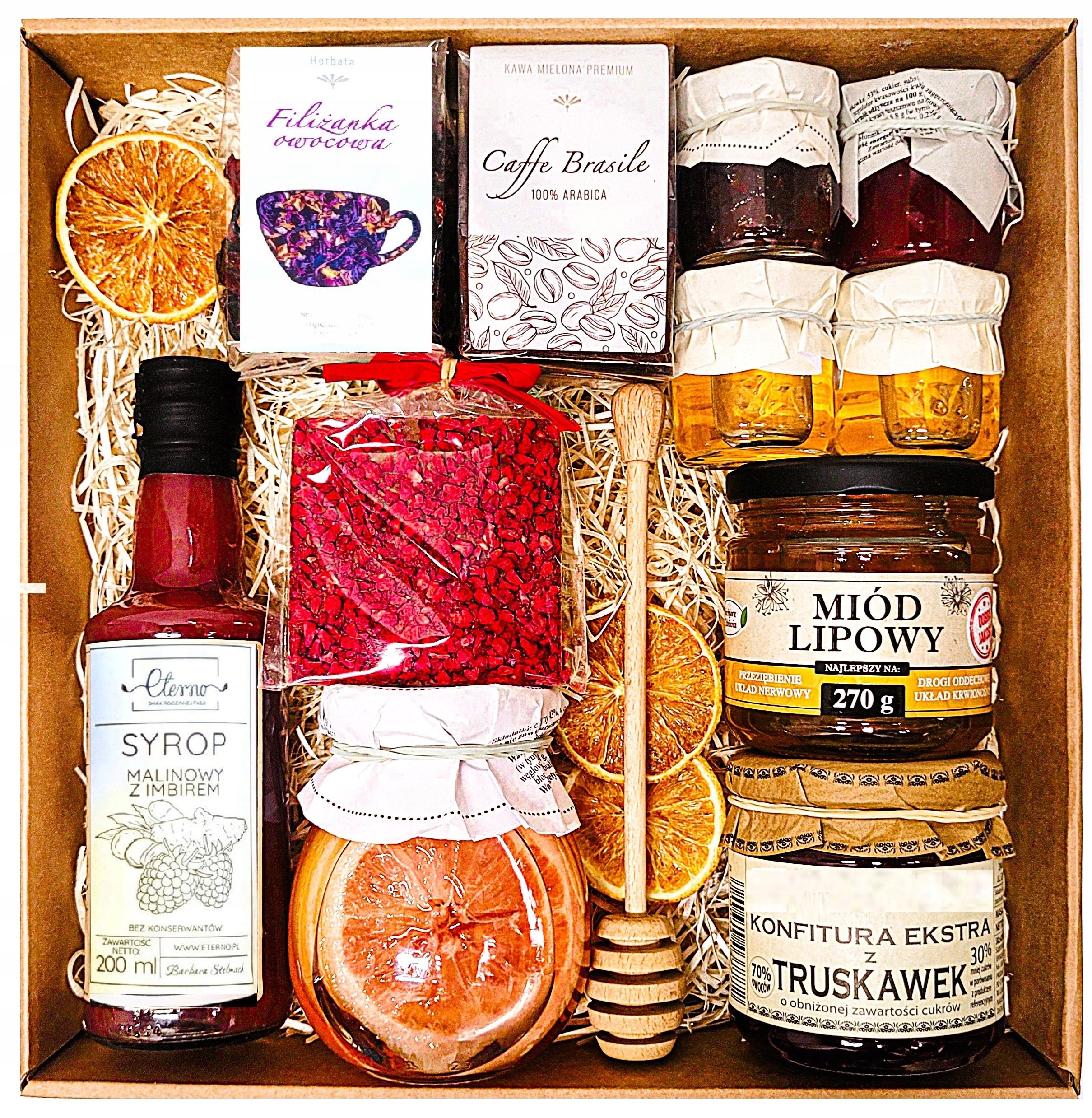 Kosz Prezentowy Upominek Herbata Miód Dla Na Dzień Babci I Dziadka