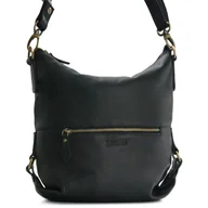 Torebki damskie - Torba skórzana styl vintage - czarna - miniaturka - grafika 1