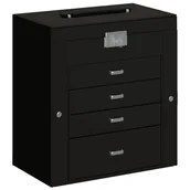 Zestawy biżuterii dla kobiet - vidaXL Pudełko na biżuterię 5-warstwowe z lustrem zamykane na klucz - miniaturka - grafika 1