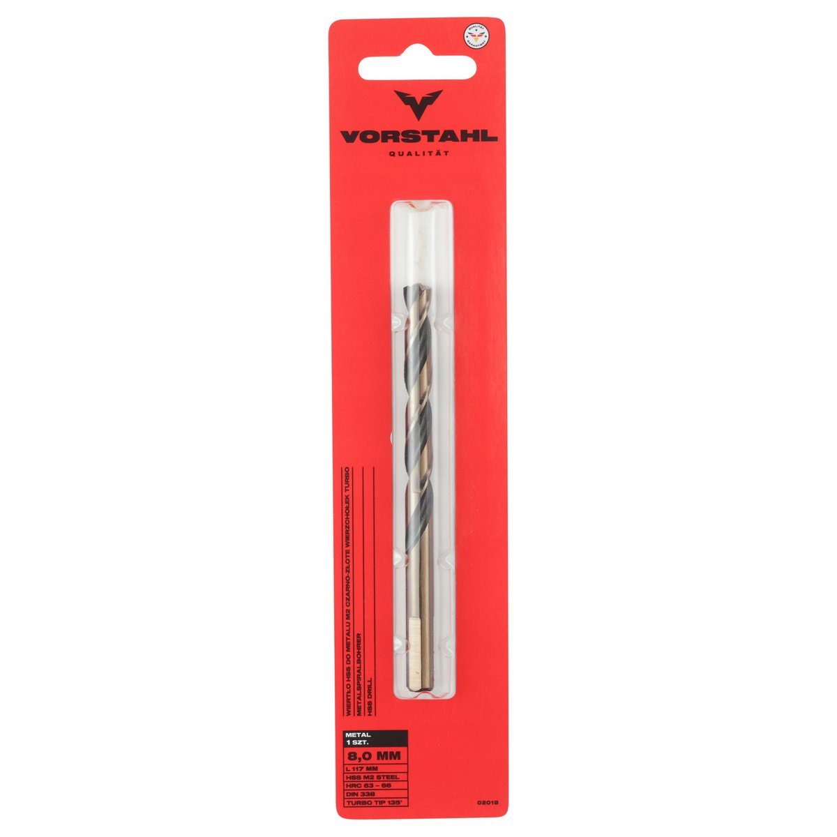 Wiertło do metalu HSS-G M2 turbo czarno-złote QUALITAT 4,5x80mm