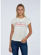 Koszulki i topy damskie - Pepe Jeans Koszulka w kolorze białym - miniaturka - grafika 1