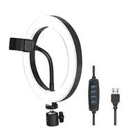 Pozostałe akcesoria do telefonów - Lampka piercieniowa smartfona LogiLink, DM 20 cm, kabel 1,8 m - miniaturka - grafika 1