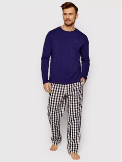 Piżamy męskie - Tommy Hilfiger Piżama Woven UM0UM01960 Granatowy Regular Fit - grafika 1