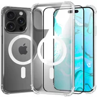 Etui i futerały do telefonów - Etui Pancerne Do Apple iPhone 16 Pro Do Magsafe, Przezroczyste Szkło 9H - miniaturka - grafika 1