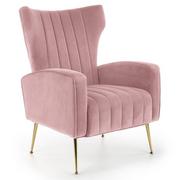 Fotele - Fotel w stylu Glamour VARIO / welur, różowy - miniaturka - grafika 1
