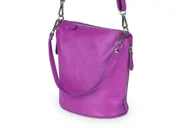 Torebki damskie - Torebka Listonoszka Skórzana Vera Pelle Miko Fuksja - miniaturka - grafika 1