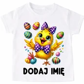 Koszulki dla dziewczynek - Personalizowana koszulka z kurczaczkiem na Wielkanoc - kurczaczek25 - miniaturka - grafika 1