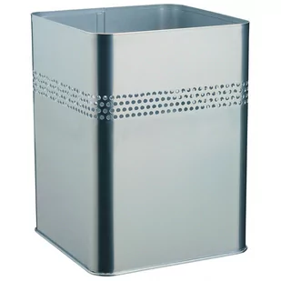 Kosz na śmieci DURABLE metalowy kwadratowy z perforacją 33mm srebrny 18,5l - Kosze na śmieci - miniaturka - grafika 1