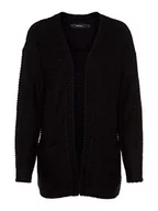 Swetry damskie - VERO MODA Długi damski sweter z dzianiny, czarny, S - miniaturka - grafika 1