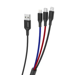 Dudao Dudao Kabel USB 3w1 5A 38cm L10pro Czarny dudao_20200608162918 - Kable USB - miniaturka - grafika 1