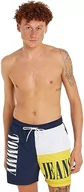 Kąpielówki męskie - Tommy Hilfiger Męski sznurek Sf średni, Granatowy (Twilight Navy)/biały/żółty, XXL - miniaturka - grafika 1
