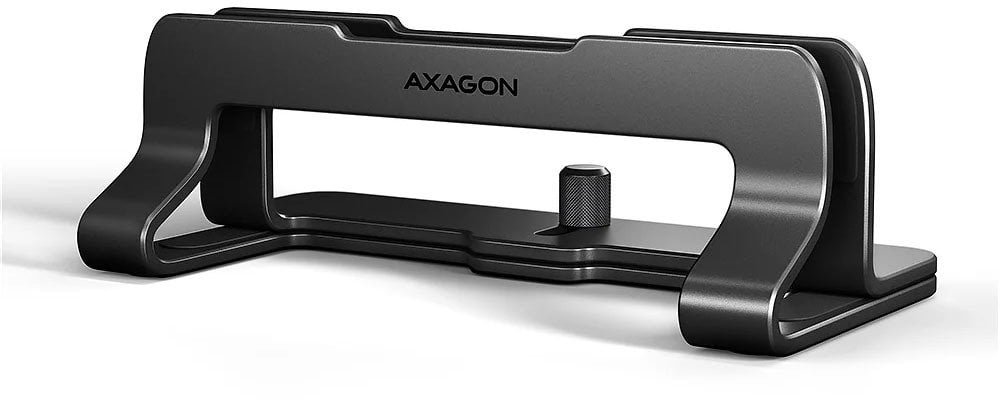Axagon STND-VB Pionowy stojak na laptopa, regulowana szerokość, Aluminium - czarny