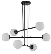 Lampy sufitowe - Sigma nowoczesny czarno-biały żyrandol do salonu 33373 BALANS 6 lampa wisząca klosze białe kule do sypialni 33373 - miniaturka - grafika 1