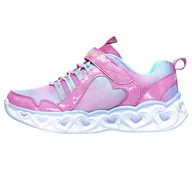 Buty dla dziewczynek - Skechers Dziewczęce sneakersy Heart Lights Rainbow Lux, Pink Multi Sparkle Mesh Multi, 28 EU - miniaturka - grafika 1