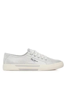 Pepe Jeans Tenisówki Brady Party W PLS31439 Srebrny - Trampki damskie - miniaturka - grafika 1