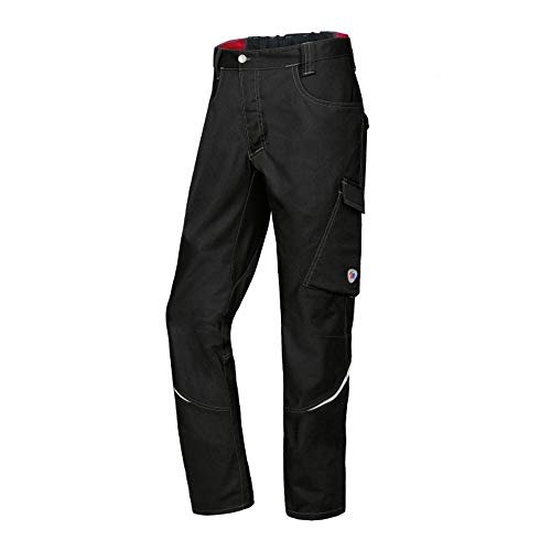 BP 1960-570-0032-35/36s mieszanka materiałów ze stretchem spodnie robocze dla mężczyzn, smukły krój z wyższą talią na plecach, 65% poliester/35% bawełna, czarny, rozmiar 35/36S