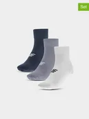 Skarpetki męskie - 4F Skarpety (3 pary) w kolorze granatowy, szarym i białym - miniaturka - grafika 1